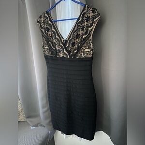 Adrianna Papell Black Dress with Lace